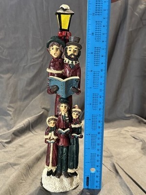 Vintage Albert E. Price Carolers Figure 11” Resin Family Singing by Lamp Post Item image 6