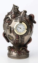 Steampunk Heart Table Clock Sculpture Resin Bronzed NIB Veronese - £31.97 GBP