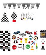 Race Car Party Supplies Set for 30 Kids Hats Bags Banners Swirls Backdrop - $311.39 MXN