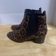 Nine West WNTAYEP2 Leopard Print Faux Fur Ankle Boots Size 7.5M - $20.49