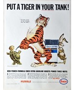 Humble Enco Put a tiger in your tank turtle rabbit gas-1964 Vintage Prin... - $10.35