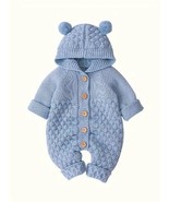 NEW Baby Boys Blue Hodded Sweater Romper - $12.99