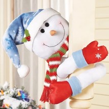 Lovable Snowman with Posable Arms Christmas Post Porch Tree Hugger Greeter Decor - £14.33 GBP
