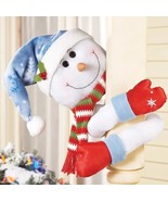 Lovable Snowman with Posable Arms Christmas Post Porch Tree Hugger Greet... - £13.76 GBP