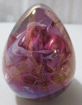 Vtg  Art Glass Paperweight Hand Blown Budding Flower - £23.98 GBP