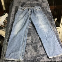 Vintage Levis 505 Jeans Mens 36x30 Regular Fit Straight Leg Red Tab Medium Wash - £16.23 GBP