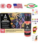 Shimmering 10-Piece Acrylic Paint Set - Water-Based, Multi-Surface Art S... - $646.02 MXN