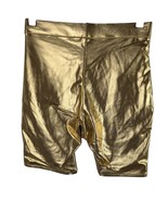 Skims Gold Metallic Disco Shorts Swim Bottom Womens Size Medium 70s 80s - $846.43 MXN