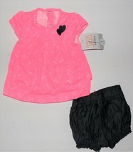 Carter&#39;s Infant Girls 2pc Shorts Outfit Pink Shirt with Hearts Size 3M NWT - $9.94