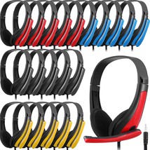 20 Pack Bulk Classroom Headphones With Microphone Students Kids Wired Headphones - £72.33 GBP
