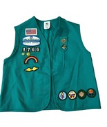 Girl Scouts USA Junior Vest M-REG With Patches Nation&#39;s Capital Insignia - $26.20 CAD
