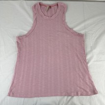 Anthropologie Pilcro Womens XL Pink Ribbed Sleeveless Casual Tank Top Racerback - £17.98 GBP