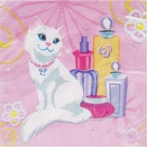 Barbie Perennial Princess Beverage Dessert Napkins Blissa White Cat 16 C... - $73.62 MXN