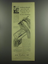 1953 Parker 51 Pen Ad - Anthony Quayle gave his wife Dorothy Hyson a Parker 51 - £14.77 GBP