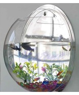 Clear Fish Tank Bowl Wall Mounted Fish Aquarium Hanging Flower Vase Home... - $12.99