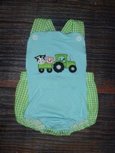 NEW Boutique Farm Tractor Cow Pig Baby Boys Bodysuit Romper Jumpsuit - £13.34 GBP