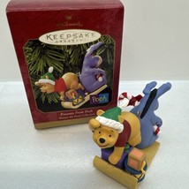 Vintage 1999 Hallmark Presents From Pooh Ornament Winnie The Pooh &amp; Eeyore Sled - $9.49