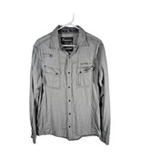 Buckle Black Label Button Up Snaps Men&#39;s Size Large Slim Fit Gray/Black - $20.17 CAD