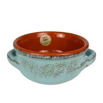 De Silva Pottery Terra Cotta Pottery Glazed Soup Bowl Made in Italy BLUE/orange - £15.56 GBP