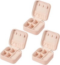 3 Pieces Small Jewelry Box Organizer For Women Girls, Portable Mini, 3Pcs Pink - £23.97 GBP