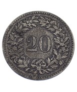1851-BB Switzerland 20 Rappen Billon KM #7 VF Condition - $6,743.68 MXN