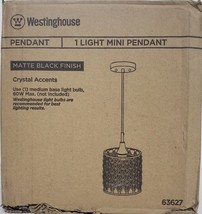 Westinghouse Waltz 1-Light Matte Black Mini Pendant with Crystal Accents... - £31.63 GBP