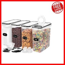 4-Pack Airtight Cereal Containers [4L] with Pour Spouts &amp; Labels for Kit... - $642.26 MXN
