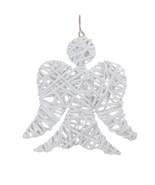 White Angel Wicker Christmas Decoration - £17.73 GBP