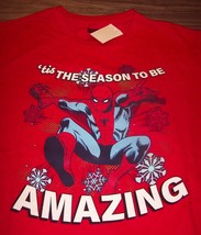 SPIDER-MAN Marvel Comics Holiday Christmas T-Shirt Mens Medium New w/ Tag - £15.82 GBP