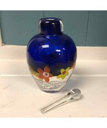 Sommerso Cobalt Blue Hand Blown Studio Art Glass Perfume Bottle Vase Pap... - £40.69 GBP