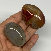116g, 1.9&quot;-2.1&quot;, 2pcs, Sardonyx Palm-Stone Gem Crystal Polished Reiki, B26500 - £7.21 GBP