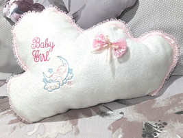 Cloud Shaped Cushion Filled Embroided Pillows Newborn Toddlers Baby&#39;s Boy Girls - £19.51 GBP