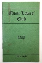 1953 - 1954 Music Lovers Club Program Booklet St. Paul Minneapolis Minne... - £11.94 GBP