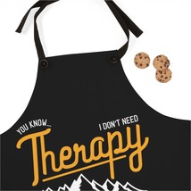 Custom Poly Twill Apron, Camping Therapy, Stay Wild, One-Sided Print - £28.78 GBP