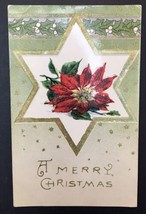 A Merry Christmas Poinsettia in Gold Star Germany Textured Finish - £7.11 GBP