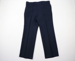 Vtg 70s Levis Mens 36x30 Knit Flared Wide Leg Bell Bottoms Chino Pants Navy USA - £93.41 GBP