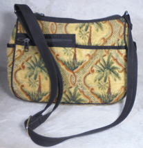 Vintage Danny K Beverly Hills USA Made Embroidered Tapestry Purse Palm T... - £15.71 GBP