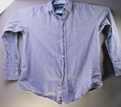 Drill Clothing Gray/Blue Striped Mens Dress Shirt Size XL    682 - £5.96 GBP