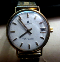 Vintage 10K Gold Plated Hamilton Thin-o-matic Automatic Date Watch Working - £146.62 GBP
