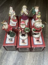 Russ Christmas Ceramic Ornaments Santa Through the Ages Lot of 6 - £15.82 GBP