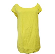 Theory Smocked linen yellow Blouse Womens size S cap sleeve - £7.90 GBP