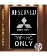 Mitsubishi Parking 8&quot;x12&quot; Brushed Aluminum and translucent Classy Black ... - £15.61 GBP