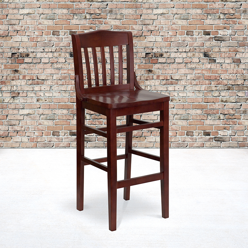 Mahogany Wood Stool XU-DG-W0006BAR-MAH-GG