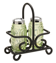 Salt &amp; Pepper Caddy Wrought Iron Table Spice Rack Basket Amish Handmade In Usa - $34.99