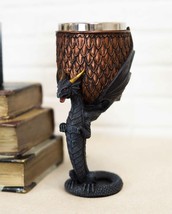 Dragon Scales With Servant Winged Drake Stem Base Drinking Wine Goblet C... - £23.59 GBP