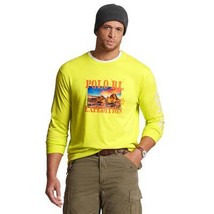Polo Ralph Lauren Mens Big Tall Logo Voyager L/S T-Shirt Laser Yellow-Size XLT - $49.99