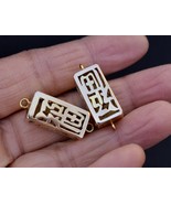 Vintage Pair 14K  Gold Chinese Lucky Charm for Earrings, Necklace, Brace... - $816.35 CAD