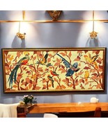 Vintage Framed Needlepoint Art Parrots Palm Beach Regency Wall Decor 47&quot;... - $3,269.18 MXN
