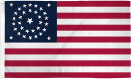 34 Star Round US Civil War Flag 3x5 ft United States USA American Union Army - £14.60 GBP