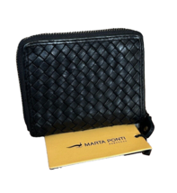 new black  MARTA PONTI  Portugal ZIP AROUND  SMALL WALLET - £40.58 GBP